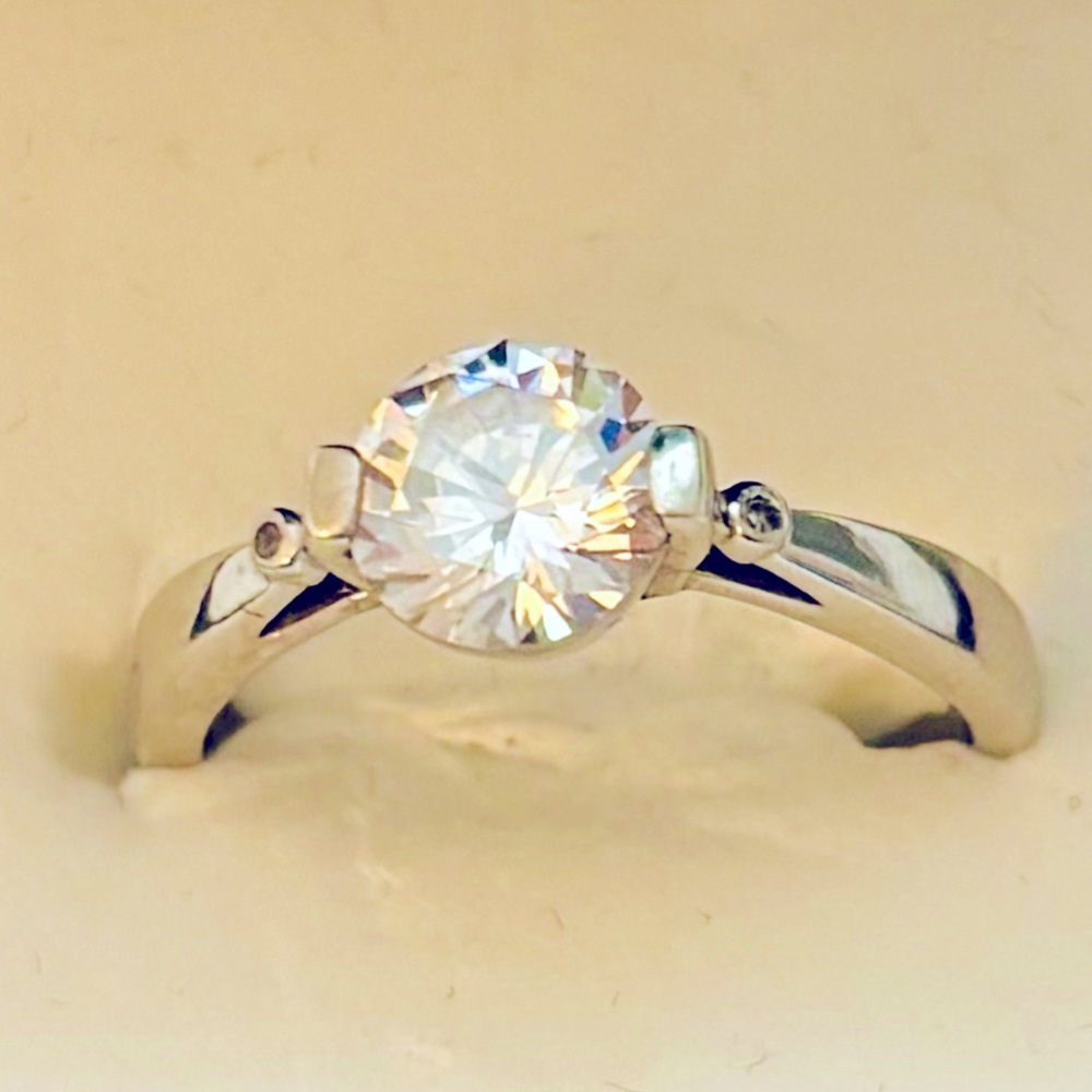 Elegant Silver Solitaire CZ Ring